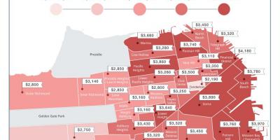 A área da baía de preços de aluguer de mapa