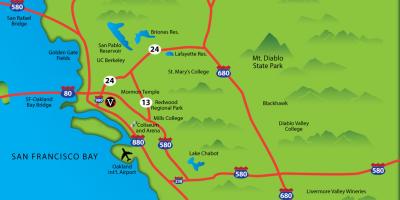 East bay, califórnia mapa