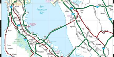 Mapa de San Francisco, área da baía de