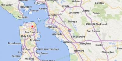 Mapa de cidades da califórnia, perto de San Francisco