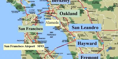 Mapa da área de são Francisco, califórnia