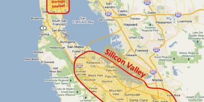 O vale do silício mapa de 2016