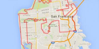 O Golden gate park trilhas de bicicleta mapa