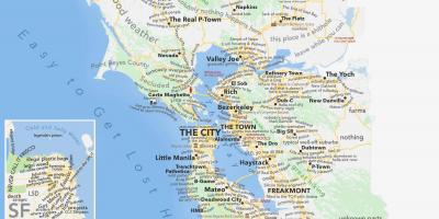 San Francisco, área da baía de mapa califórnia