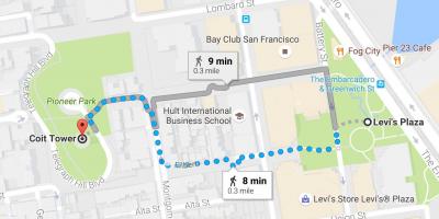 Mapa de San Francisco auto passeio guiado