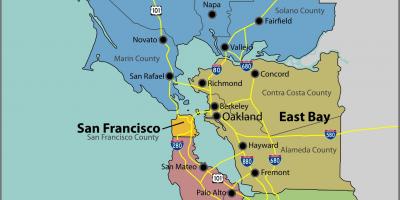 San Francisco bay num mapa