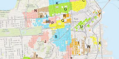San Francisco zonas de estacionamento mapa