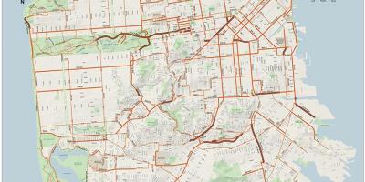 San Francisco, o mapa da bicicleta