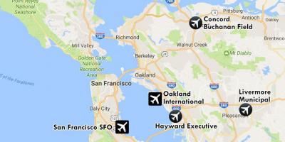 Aeroportos perto de San Francisco mapa