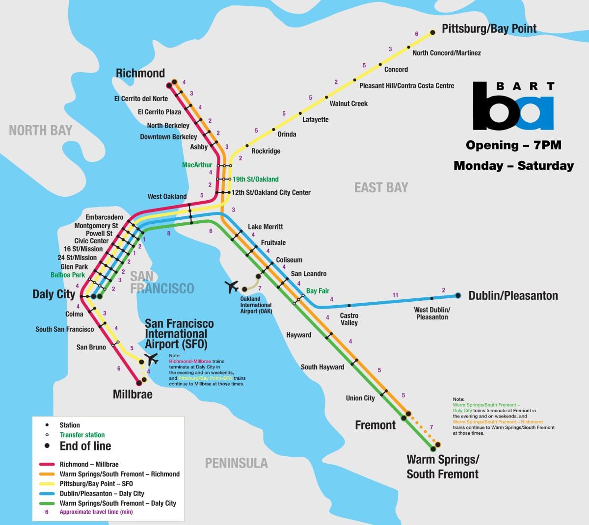 bart sistema de mapa de são Francisco