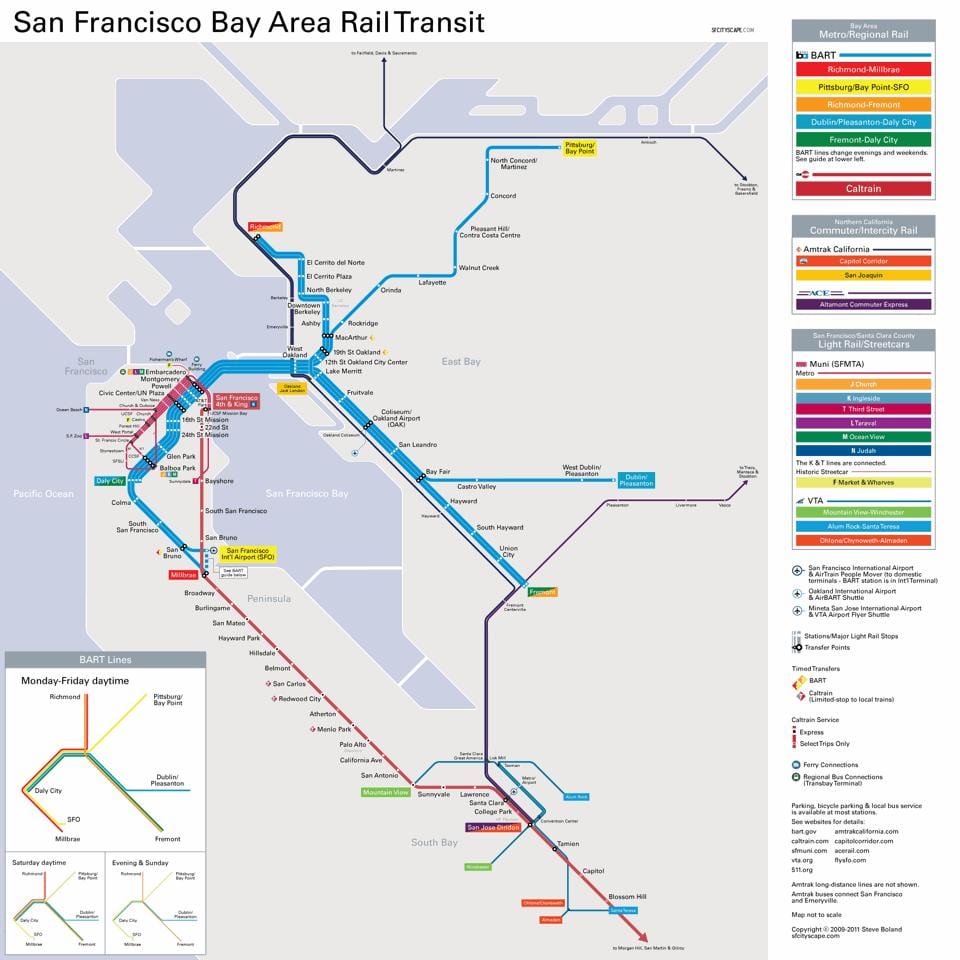 a área da baía de transporte público mapa