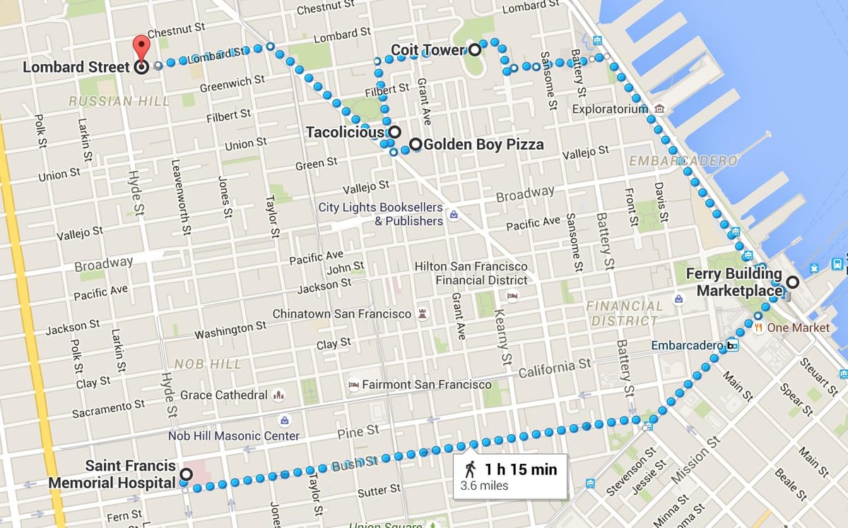 San Francisco chinatown e a uma curta turnê mapa