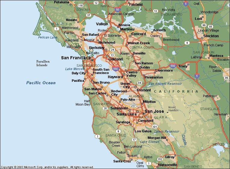 SF bay mapa