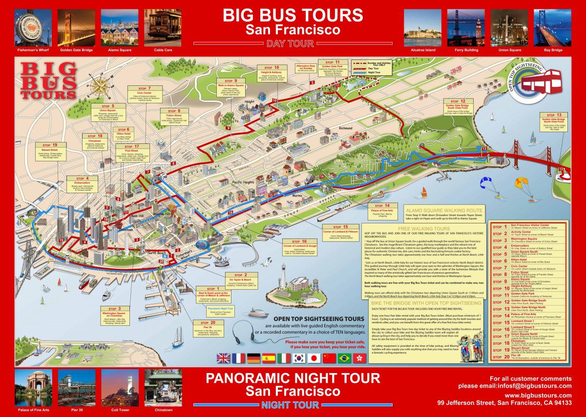 big red bus são Francisco mapa