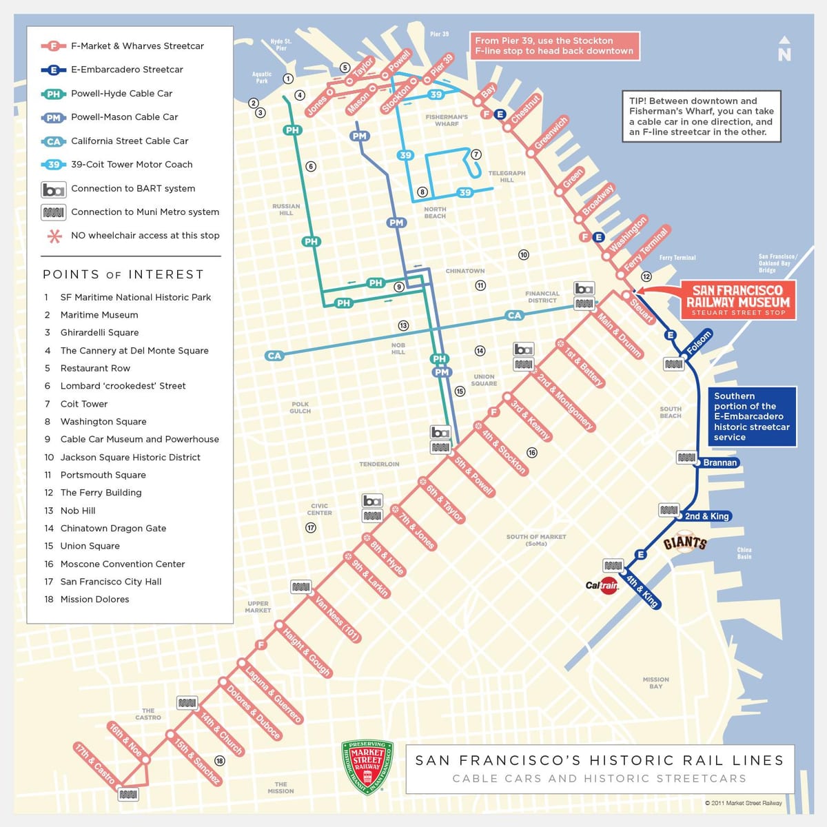 mapa de são Francisco de carrinho de rota