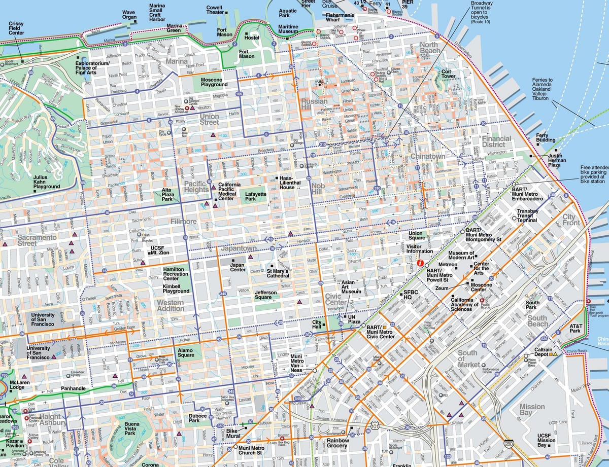 Mapa detalhado de são Francisco