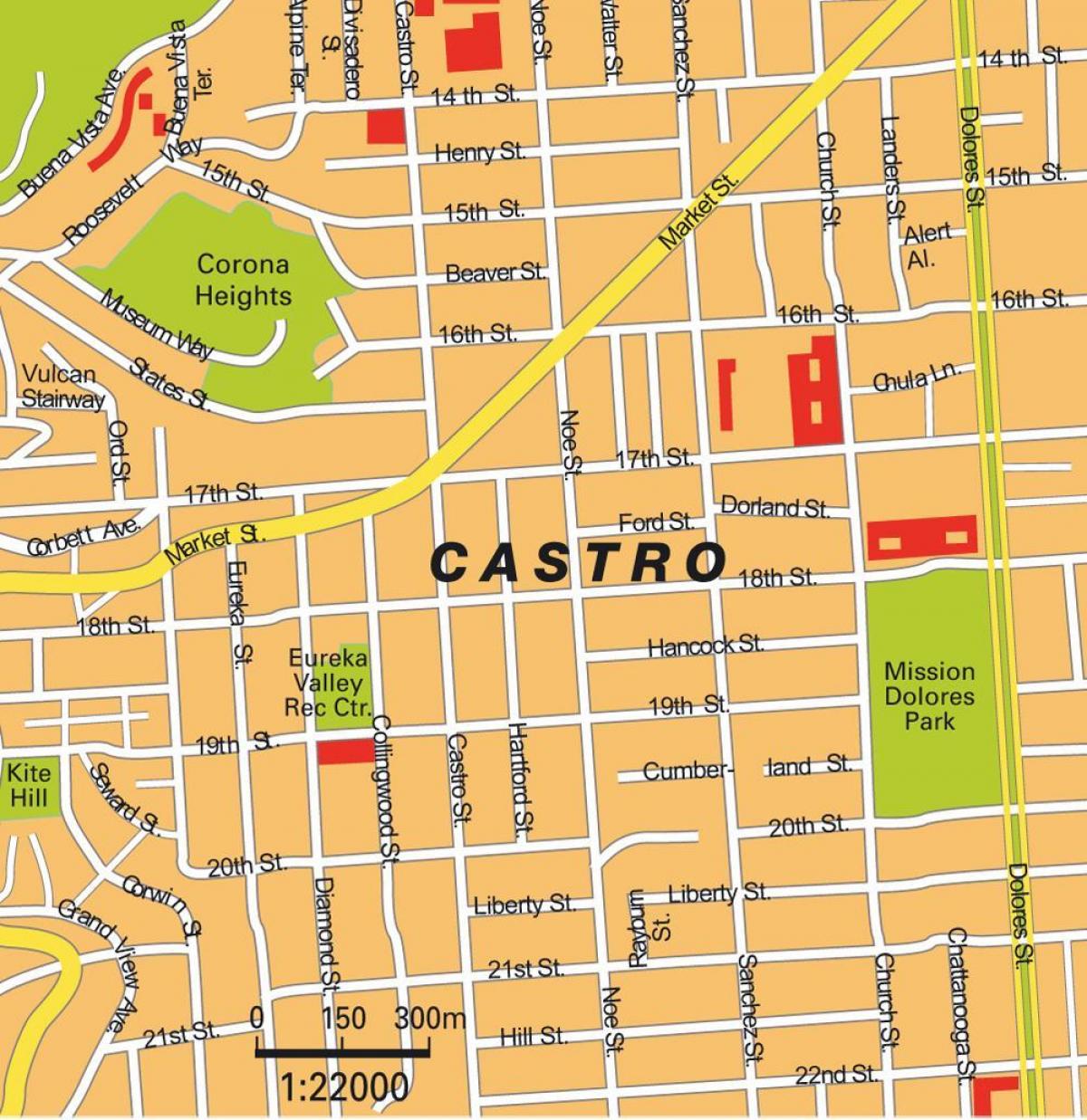 mapa do distrito de castro, em são Francisco