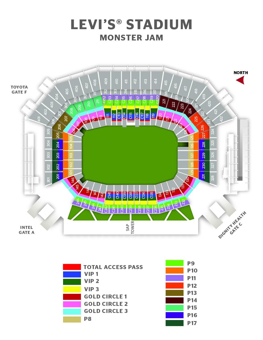 Mapa de levi estádio do portão