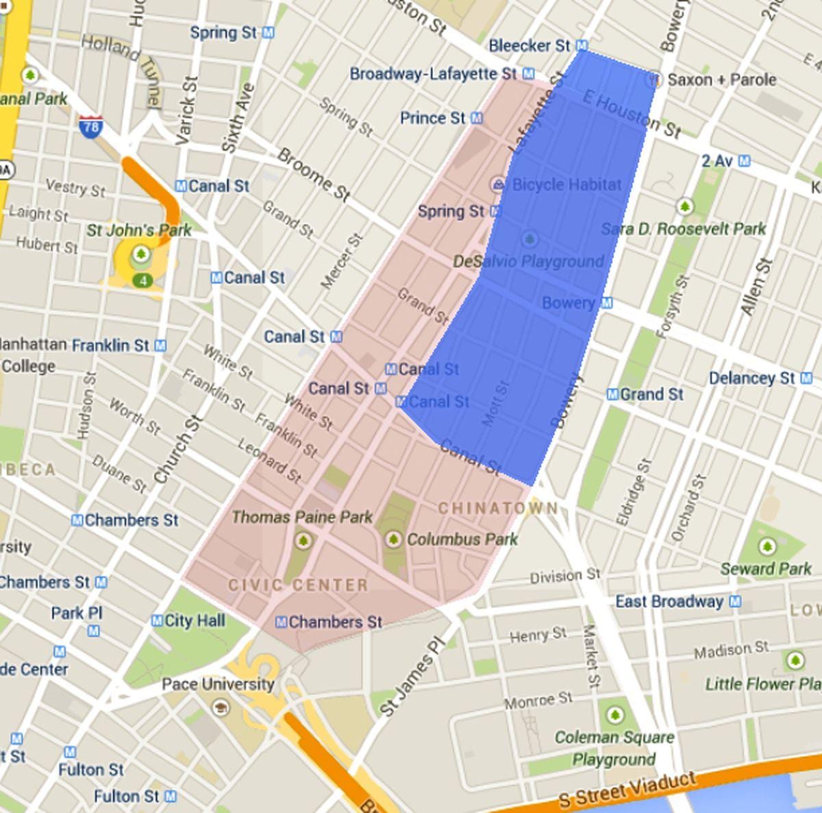 Mapa de little italy, em San Francisco 