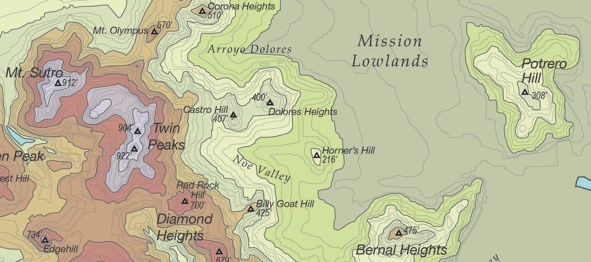 Mapa da missão da baía de San Francisco