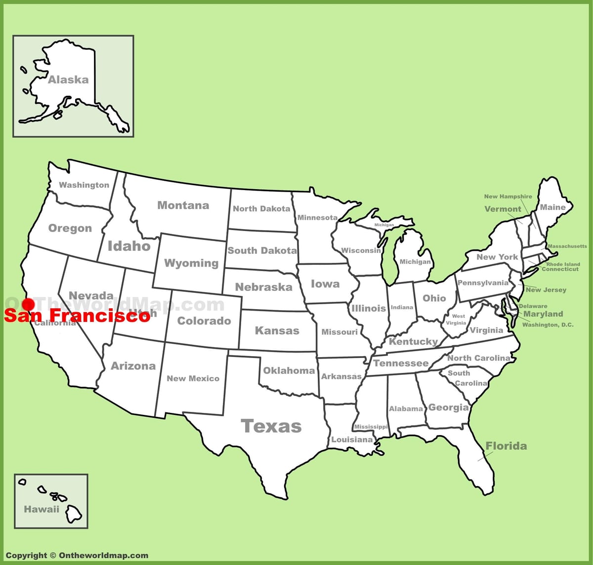 San Francisco num mapa