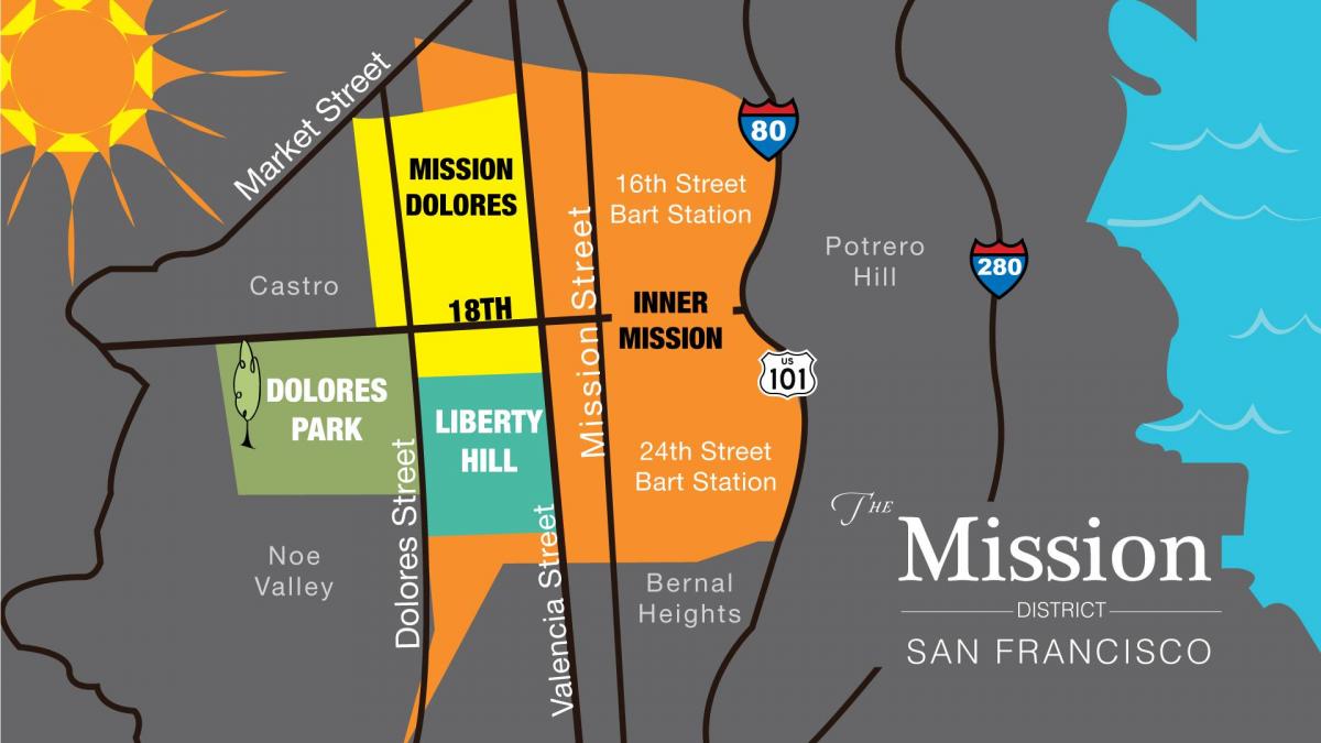 Mapa do bairro mission de são Francisco