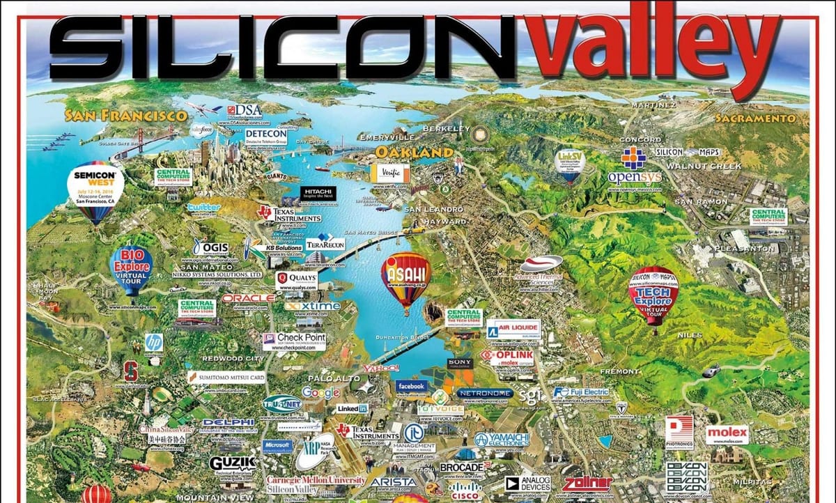 o vale do silício no mapa