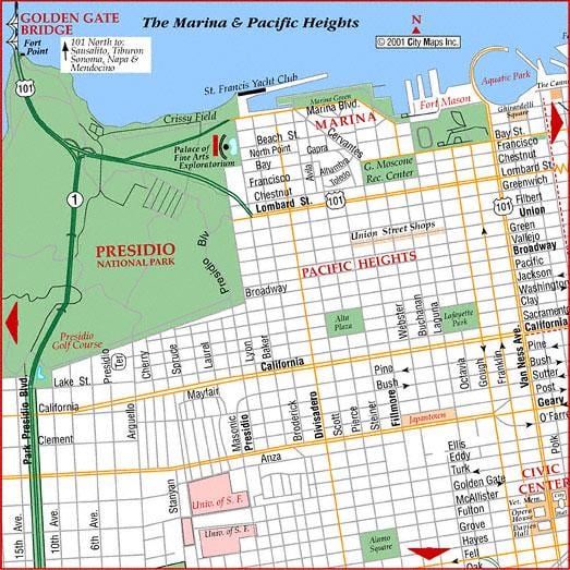 Mapa de pacific heights em são Francisco