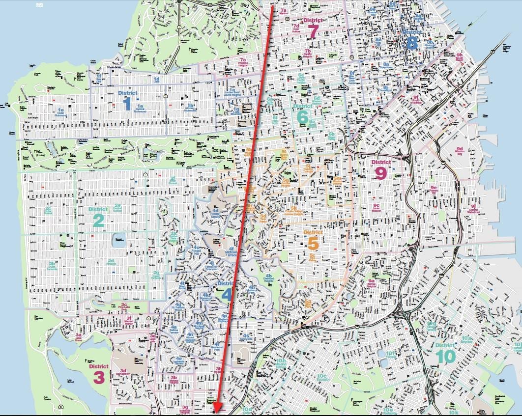 Mapa de são Francisco de nevoeiro