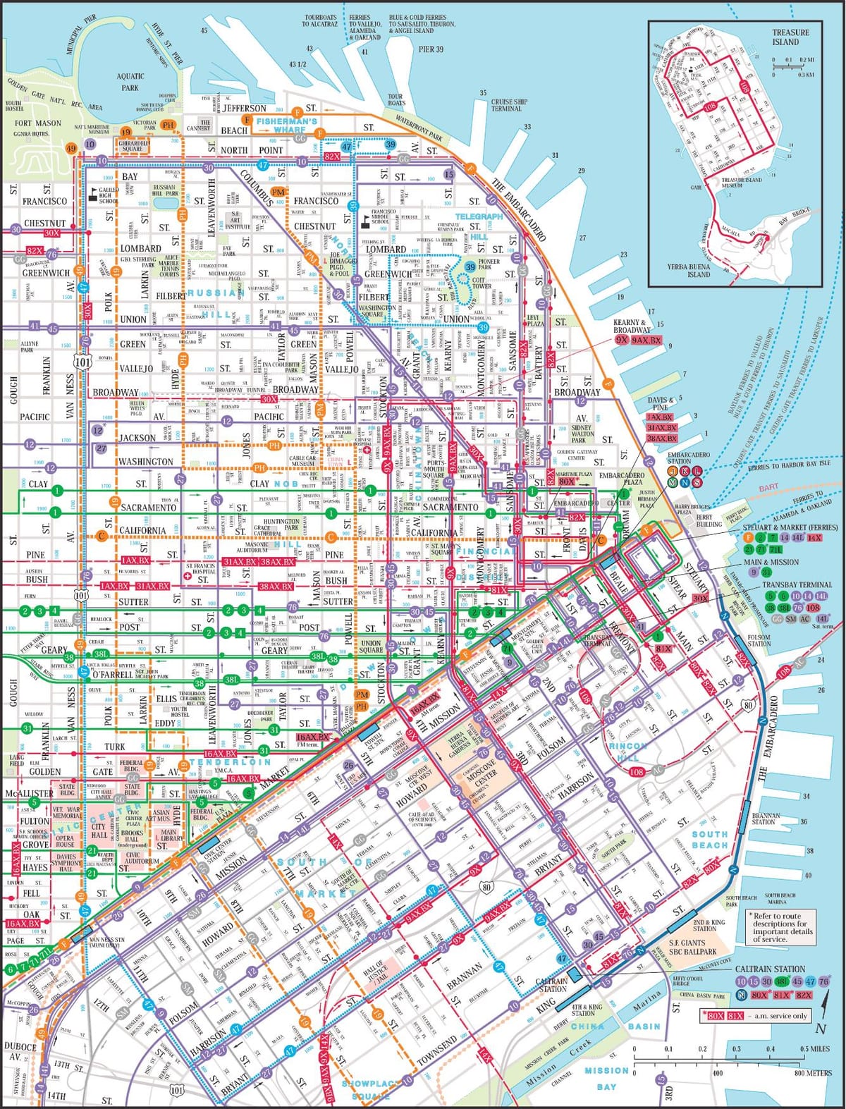São Francisco de transporte público mapa