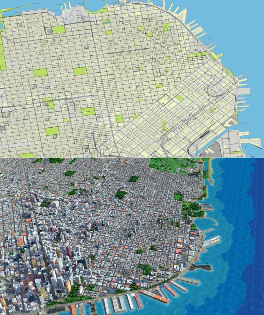 Mapa ofSan Francisco 3d