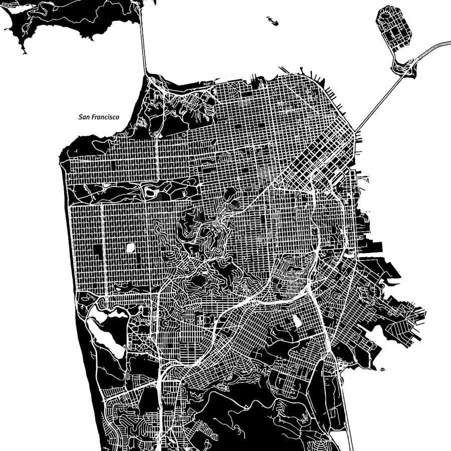 Mapa de são Francisco do vetor