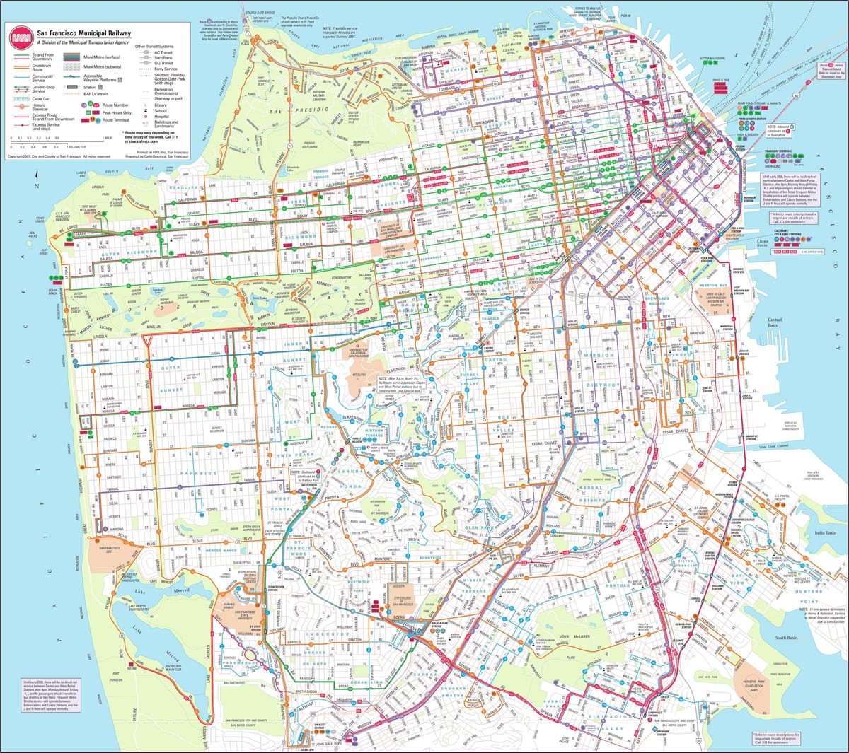 Mapa de San Francisco ferroviário