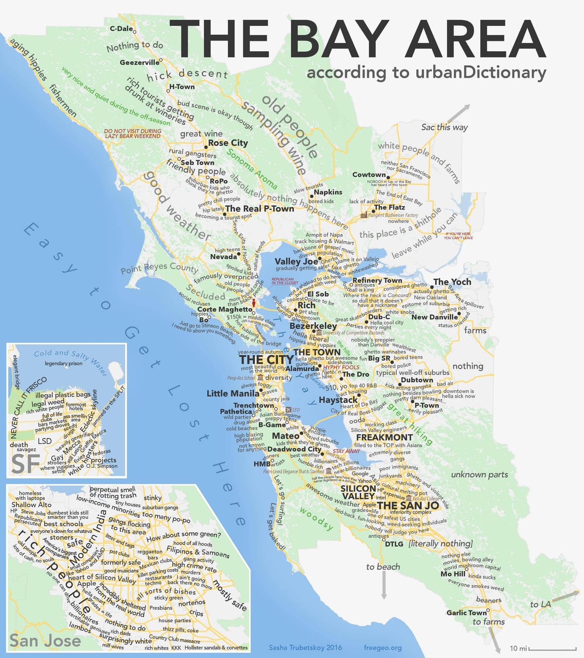 San Francisco, área da baía de mapa califórnia