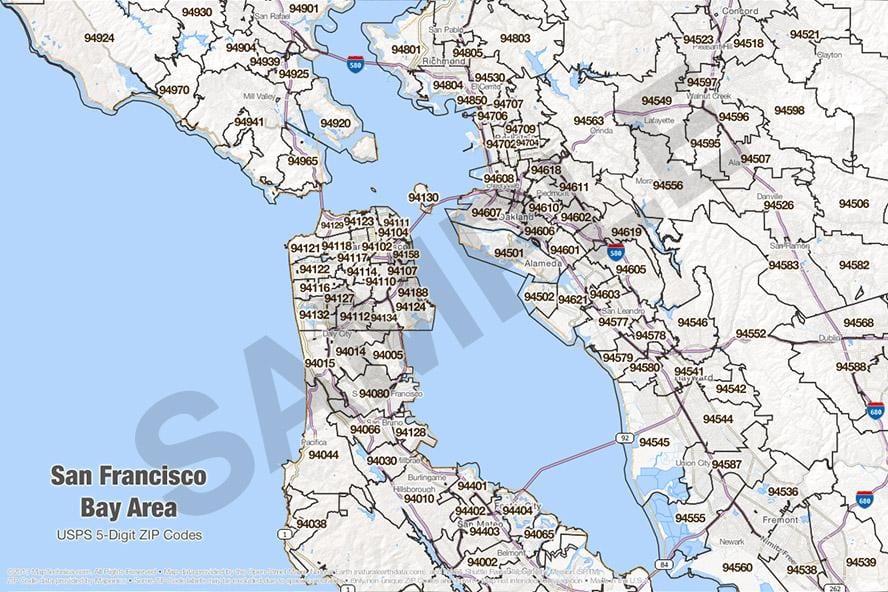 a área da baía de código de área do mapa
