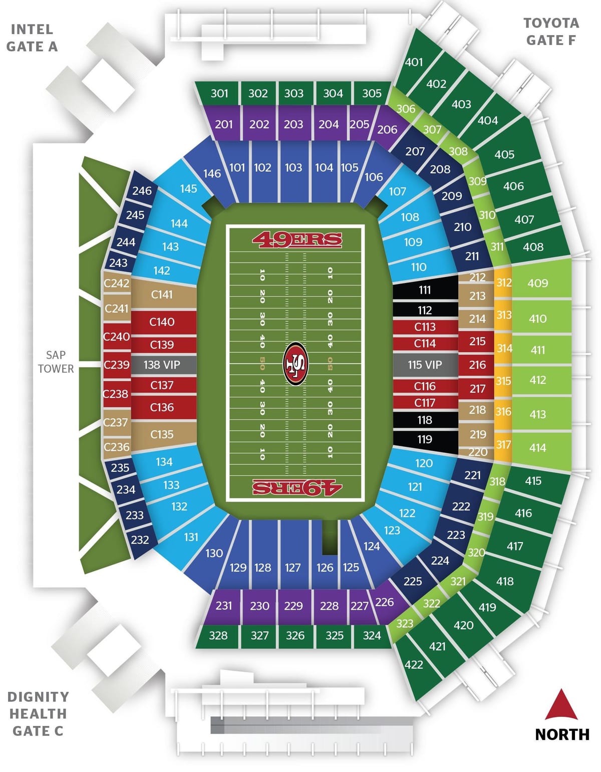Mapa de San Francisco 49ers estádio