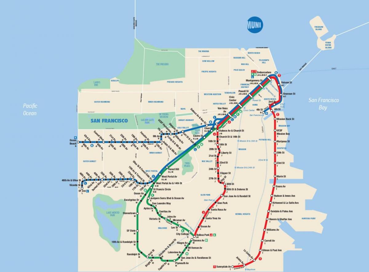 Mapa de San Francisco muni app
