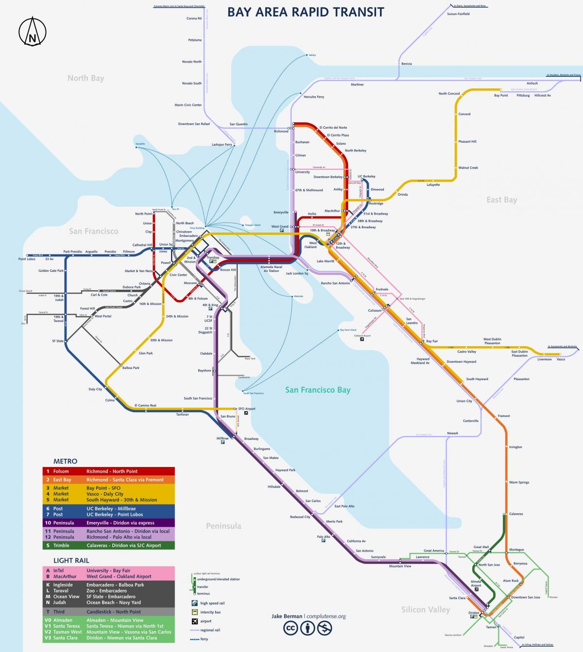 São Francisco sistema de metrô mapa