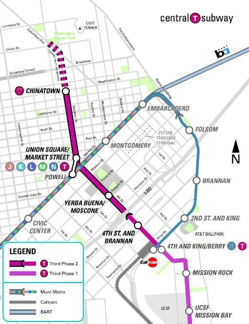 central de metrô de San Francisco mapa
