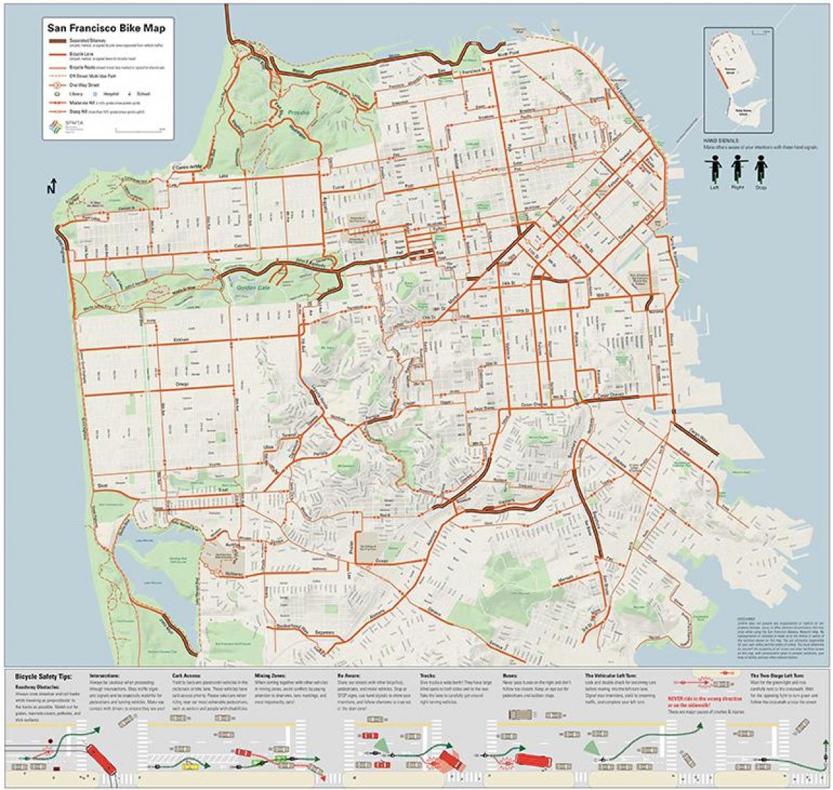 San Francisco, o mapa da bicicleta