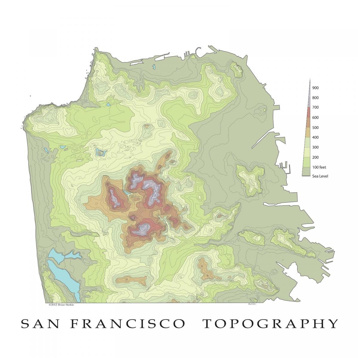 San Francisco, mapa topográfico