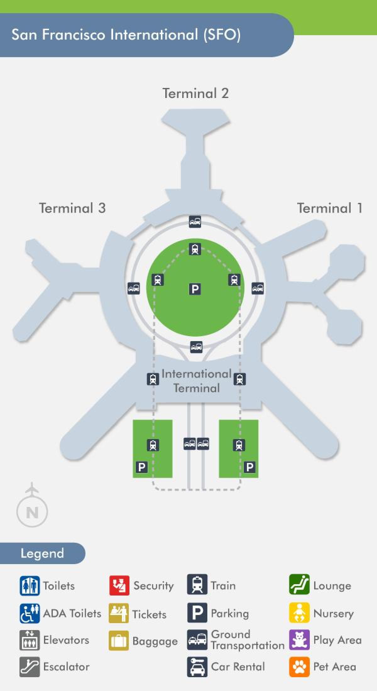 Mapa da O.F.S. terminal 1 do aeroporto