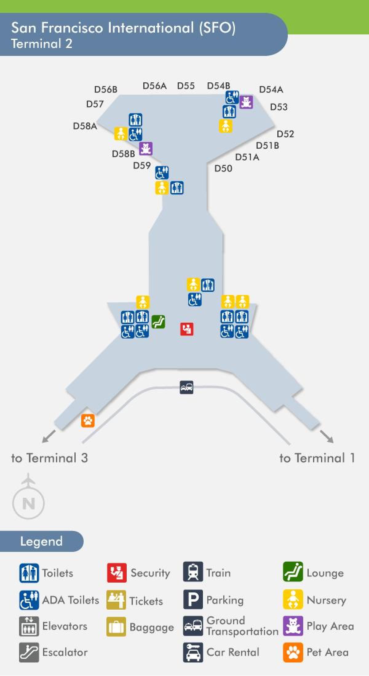 San Francisco airport terminal 2 mapa
