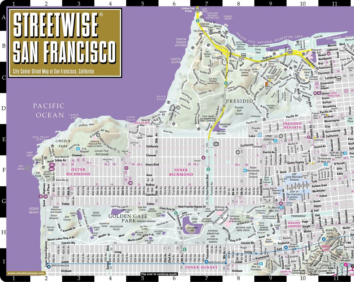 Mapa de streetwise San Francisco