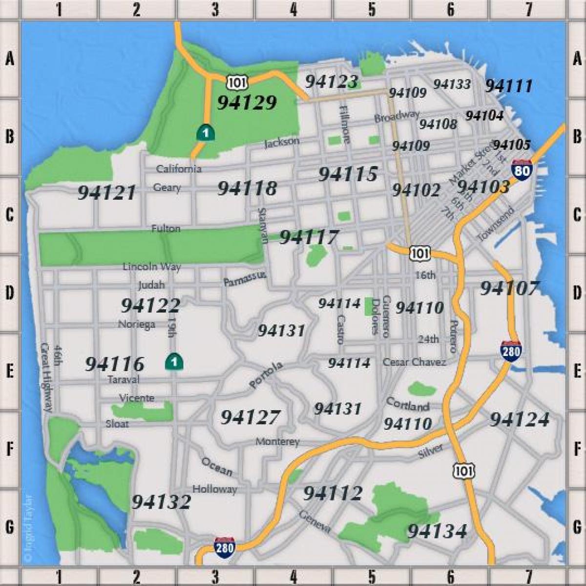 San Francisco, código postal mapa
