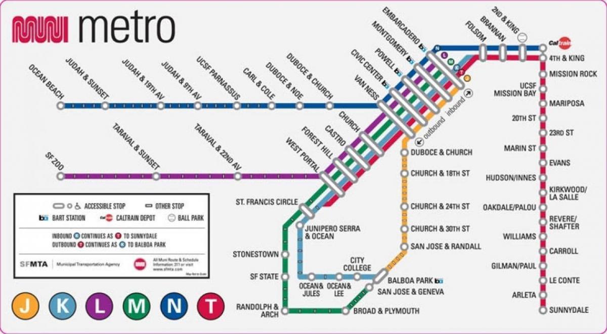 San Fran mapa do metrô