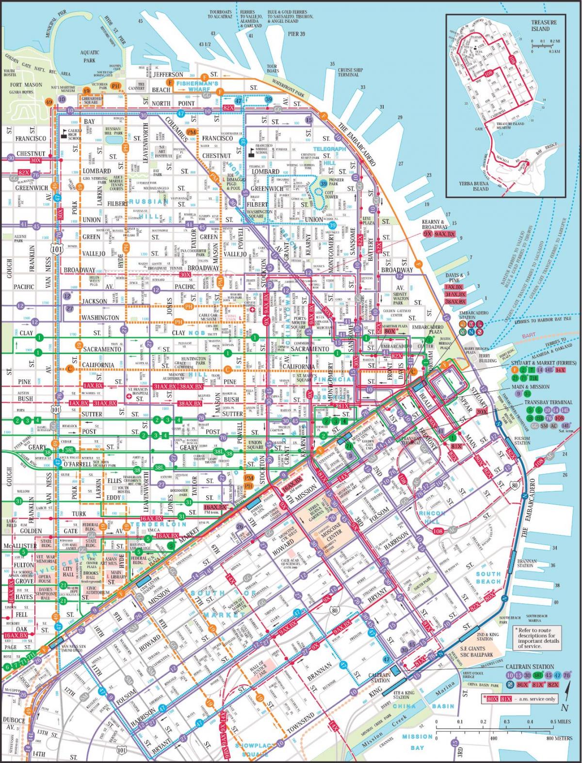 São Francisco de transporte público mapa