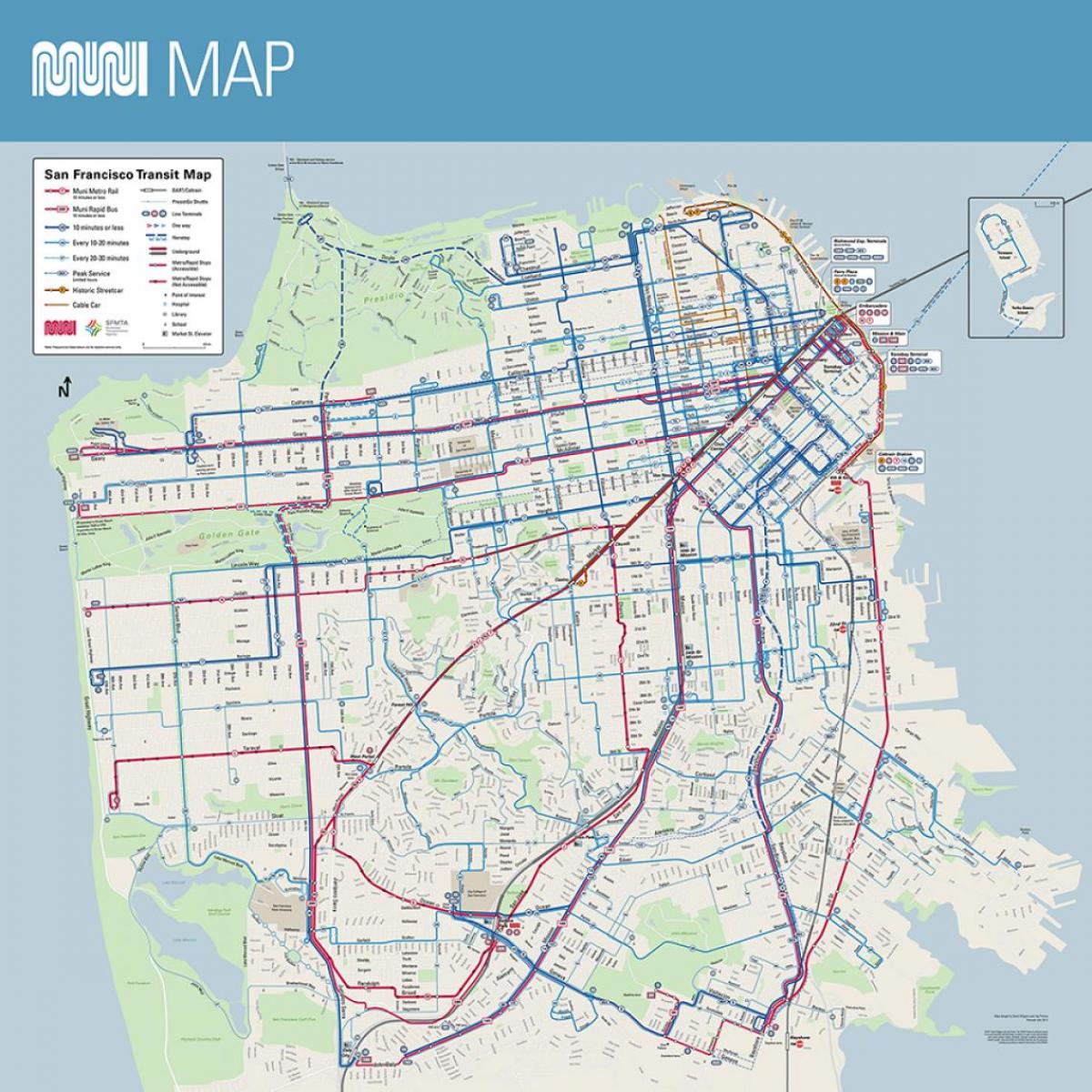 SF muni ônibus mapa