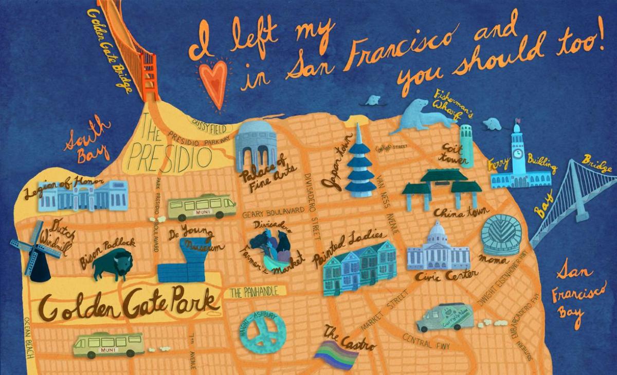 Mapa de San Francisco ilustração