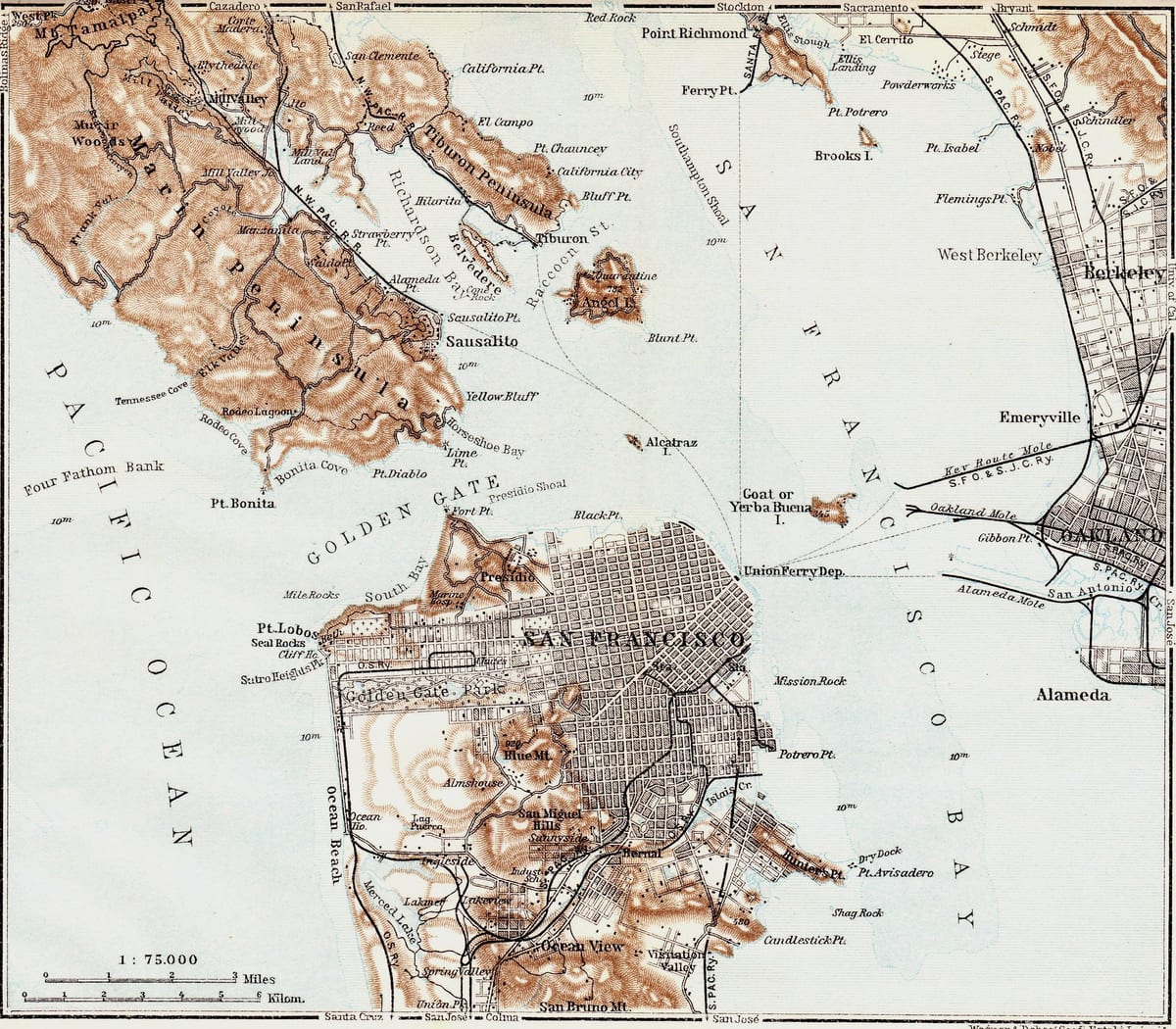 Mapa do vintage San Francisco